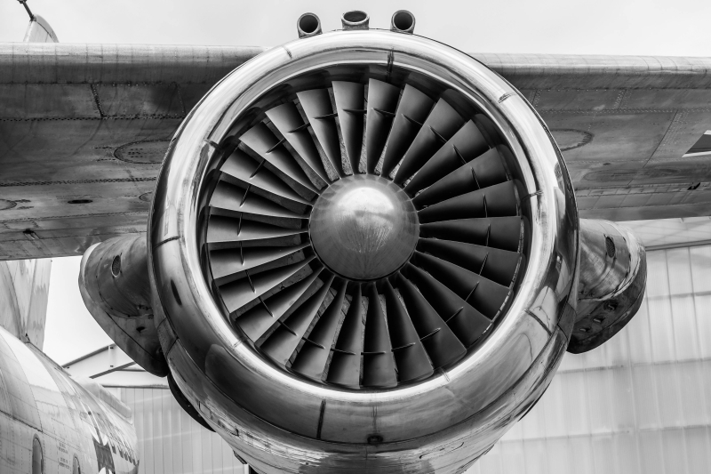 front view of a jet engine showing