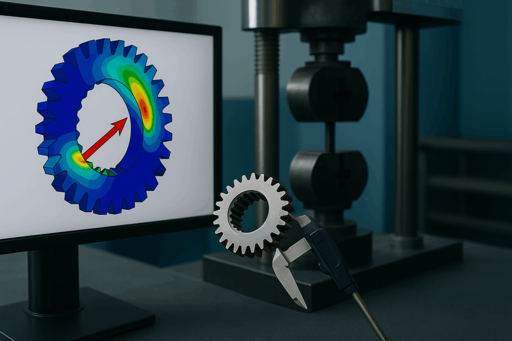 fatigue analysis testing machine with FEA‐predicted stress‐strain curve